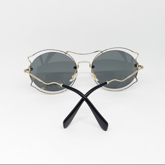 Miu Miu Sunglasses Butterfly Pale Gold Frame - Picture 5 of 8